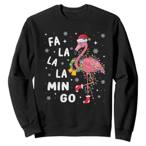 Christmas Flamingo Sweatshirt Hawaii Christmas Xmas Lights Tree TS10 Black Print Your Wear
