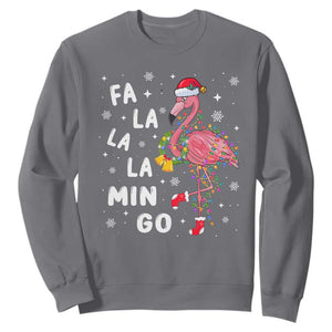 Christmas Flamingo Sweatshirt Hawaii Christmas Xmas Lights Tree TS10 Charcoal Print Your Wear