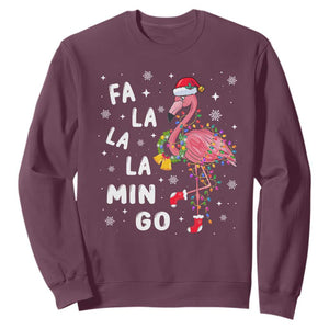 Christmas Flamingo Sweatshirt Hawaii Christmas Xmas Lights Tree TS10 Maroon Print Your Wear