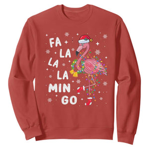 Christmas Flamingo Sweatshirt Hawaii Christmas Xmas Lights Tree TS10 Red Print Your Wear
