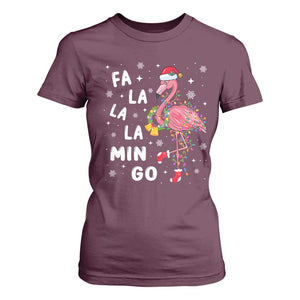 Christmas Flamingo T Shirt For Women Hawaii Christmas Xmas Lights Tree TS10 Maroon Print Your Wear