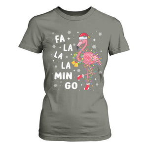 Christmas Flamingo T Shirt For Women Hawaii Christmas Xmas Lights Tree TS10 Military Green Print Your Wear