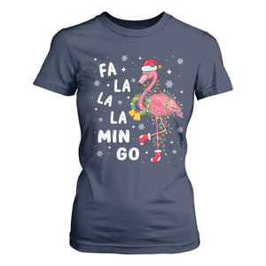Christmas Flamingo T Shirt For Women Hawaii Christmas Xmas Lights Tree TS10 Navy Print Your Wear