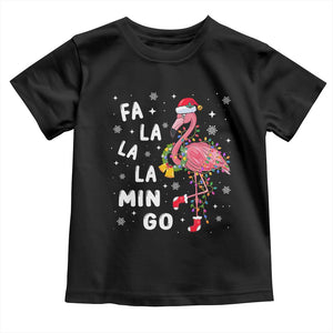 Christmas Flamingo Toddler T Shirt Hawaii Christmas Xmas Lights Tree TS10 Black Print Your Wear