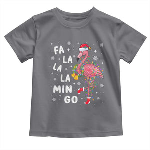 Christmas Flamingo Toddler T Shirt Hawaii Christmas Xmas Lights Tree TS10 Charcoal Print Your Wear