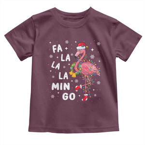 Christmas Flamingo Toddler T Shirt Hawaii Christmas Xmas Lights Tree TS10 Maroon Print Your Wear
