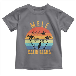 Mele Kalikimaka Hawaiian Christmas Baby Shirt Retro Hawaii Island Palm Beach Surfboard Surf Xmas Family TS10 Charcoal Print Your Wear