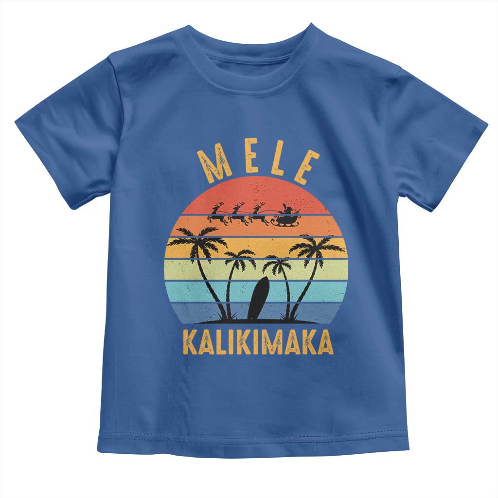 Mele Kalikimaka Hawaiian Christmas Baby Shirt Retro Hawaii Island Palm Beach Surfboard Surf Xmas Family TS10 Royal Blue Print Your Wear