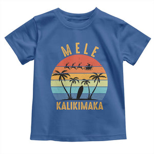 Mele Kalikimaka Hawaiian Christmas Baby Shirt Retro Hawaii Island Palm Beach Surfboard Surf Xmas Family TS10 Royal Blue Print Your Wear