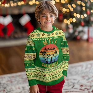 Mele Kalikimaka Hawaiian Christmas Ugly Christmas Sweater Retro Hawaii Island Palm Beach Surfboard Surf Xmas Family TS10 Forest Print Your Wear