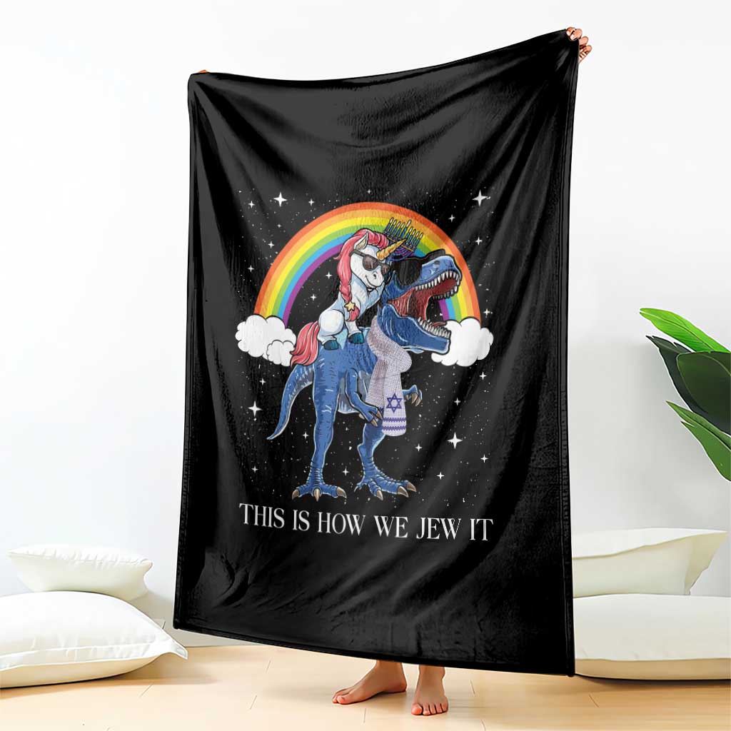 Funny Hanukkah Throw Blanket Jewnicorn This Is How We Jew It TS10 Print Your Wear