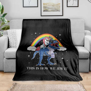 Funny Hanukkah Throw Blanket Jewnicorn This Is How We Jew It TS10 Print Your Wear