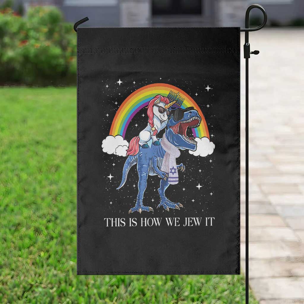 Funny Hanukkah Garden Flag Jewnicorn This Is How We Jew It TS10 Print Your Wear