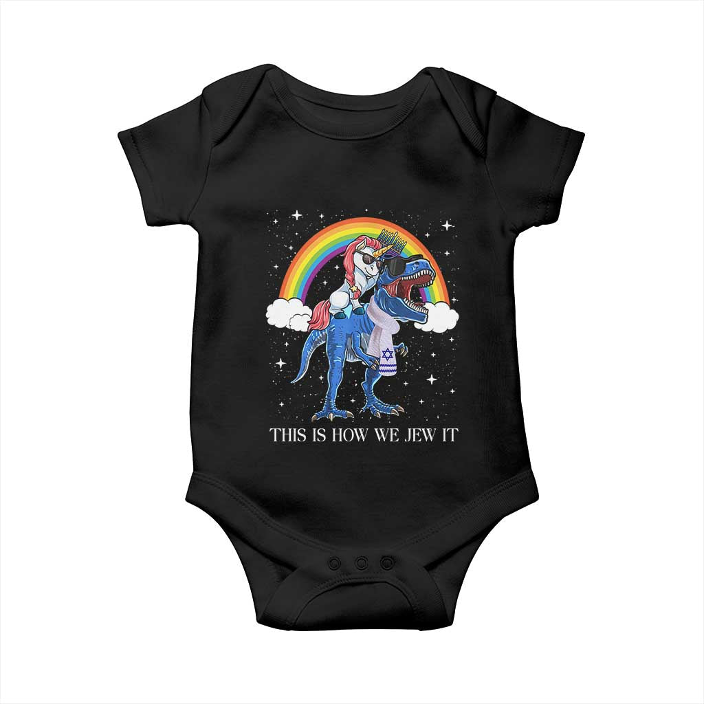 Funny Hanukkah Baby Onesie Jewnicorn This Is How We Jew It TS10 Black Print Your Wear