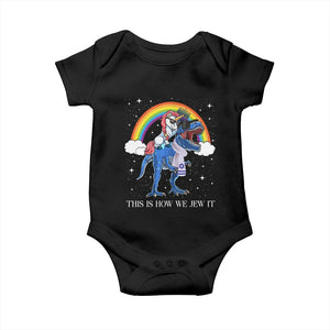 Funny Hanukkah Baby Onesie Jewnicorn This Is How We Jew It TS10 Black Print Your Wear