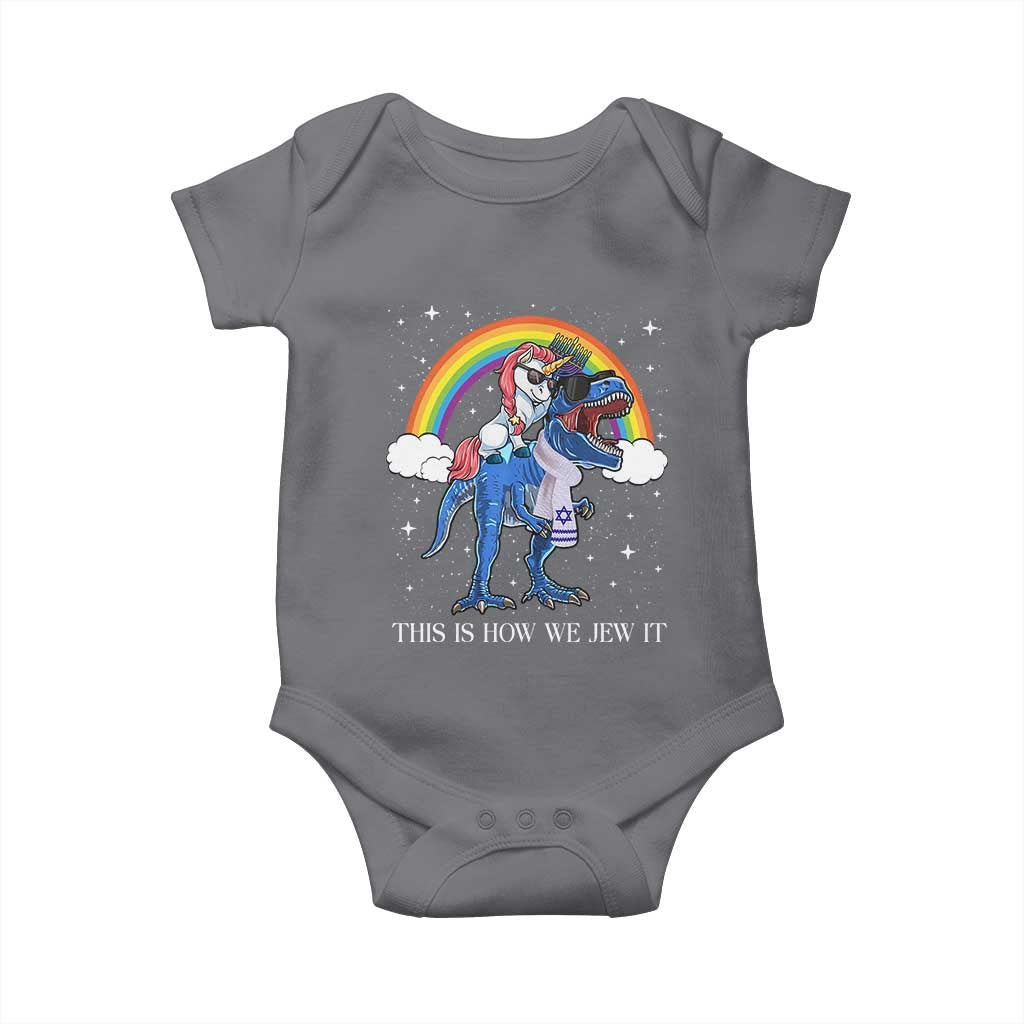 Funny Hanukkah Baby Onesie Jewnicorn This Is How We Jew It TS10 Charcoal Print Your Wear