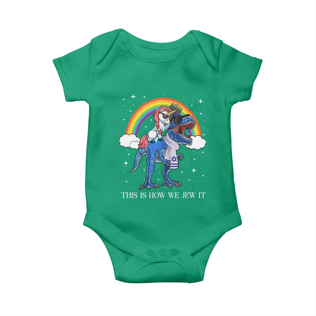 Funny Hanukkah Baby Onesie Jewnicorn This Is How We Jew It TS10 Irish Green Print Your Wear