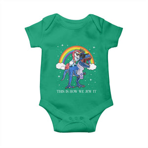 Funny Hanukkah Baby Onesie Jewnicorn This Is How We Jew It TS10 Irish Green Print Your Wear