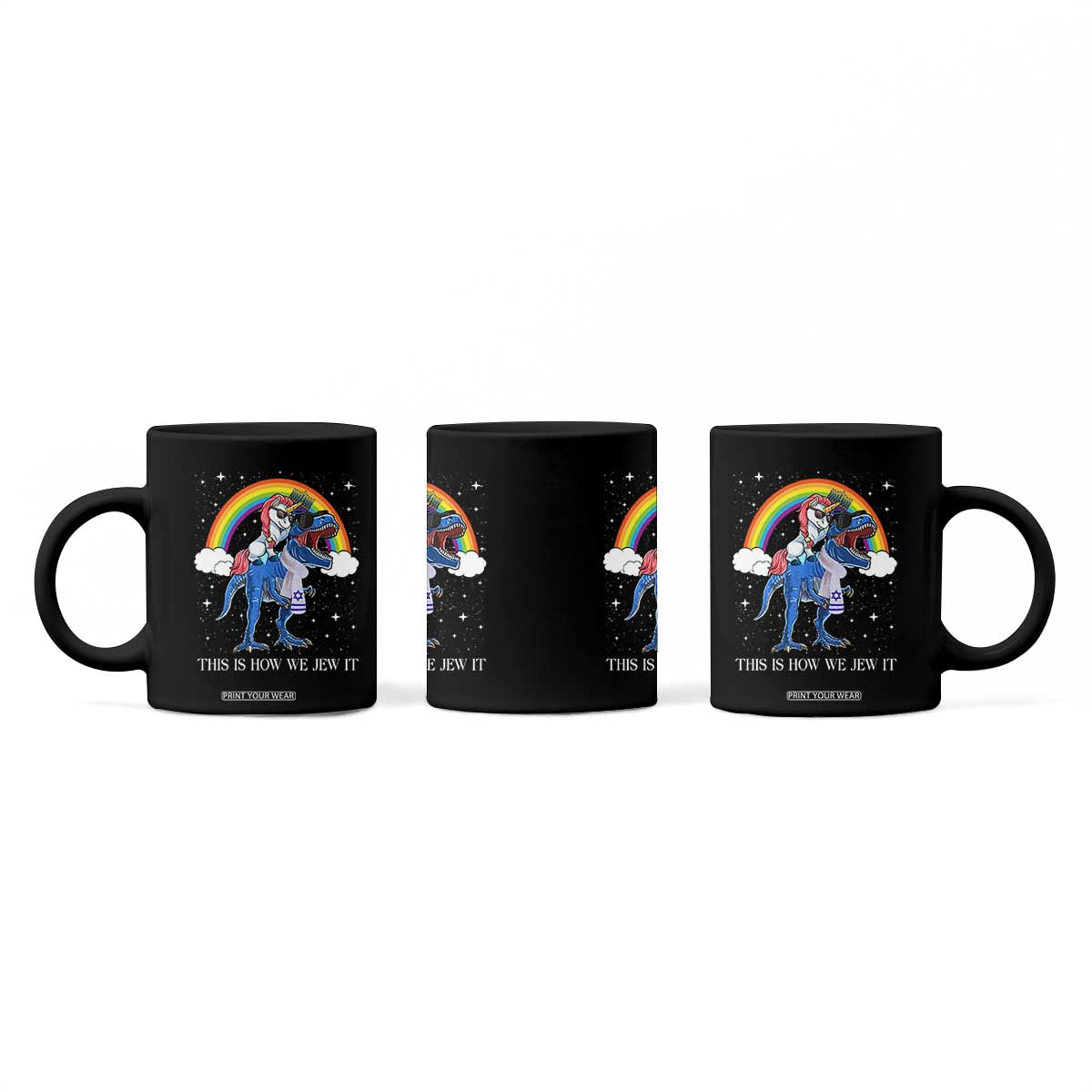 Funny Hanukkah Coffee Mug Jewnicorn This Is How We Jew It TS10 Print Your Wear
