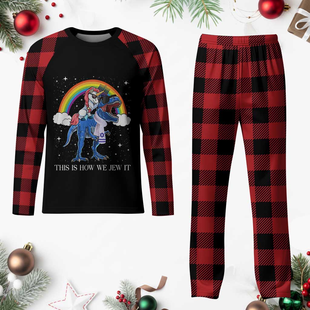 Funny Hanukkah Plaid Pajama Set Jewnicorn This Is How We Jew It TS10 Buffalo Plaid Print Your Wear