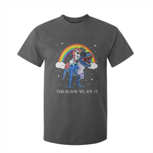 Funny Hanukkah T Shirt For Kid Jewnicorn This Is How We Jew It TS10 Dark Heather Print Your Wear