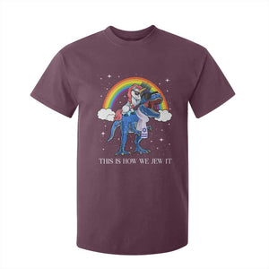 Funny Hanukkah T Shirt For Kid Jewnicorn This Is How We Jew It TS10 Maroon Print Your Wear
