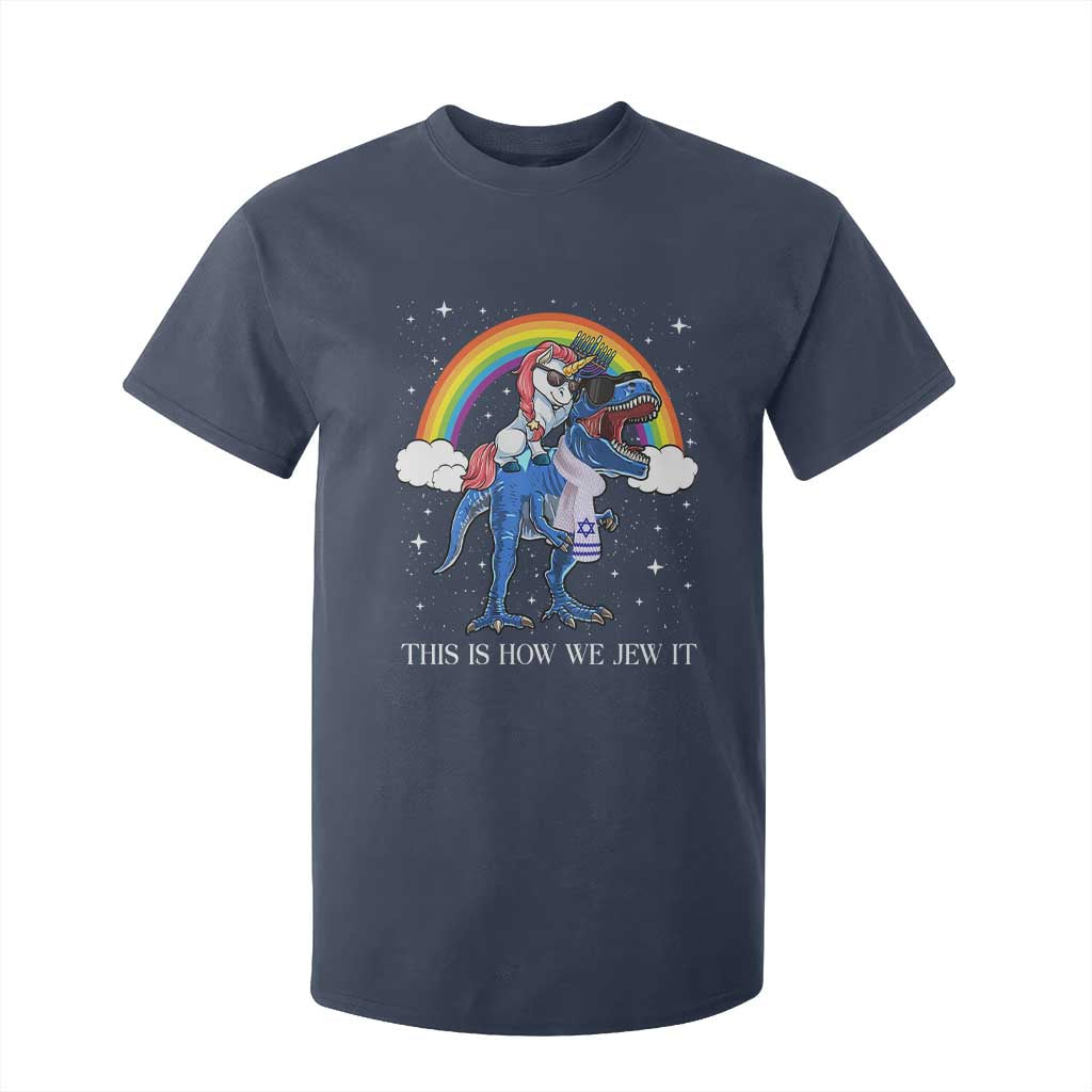 Funny Hanukkah T Shirt For Kid Jewnicorn This Is How We Jew It TS10 Navy Print Your Wear