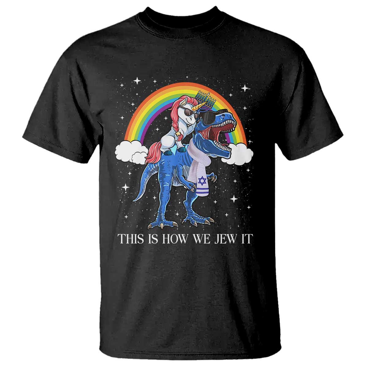 Funny Hanukkah T Shirt Jewnicorn This Is How We Jew It TS10 Black Print Your Wear