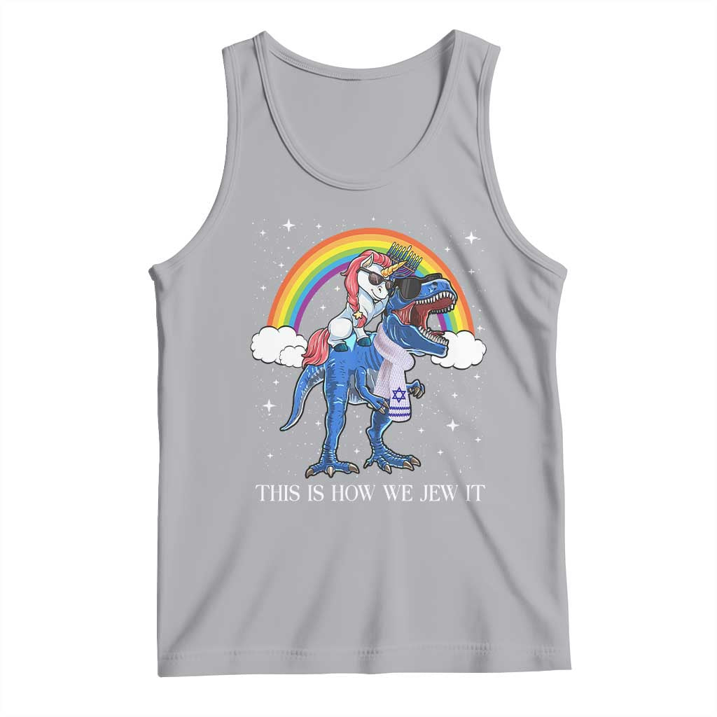 Funny Hanukkah Tank Top Jewnicorn This Is How We Jew It TS10 Athletic Heather Print Your Wear