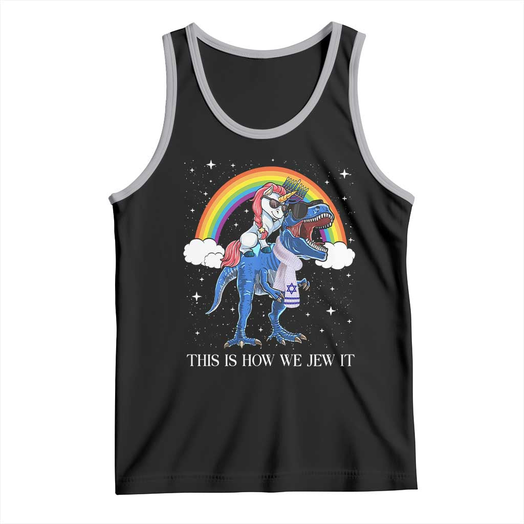 Funny Hanukkah Tank Top Jewnicorn This Is How We Jew It TS10 Black Athletic Heather Print Your Wear