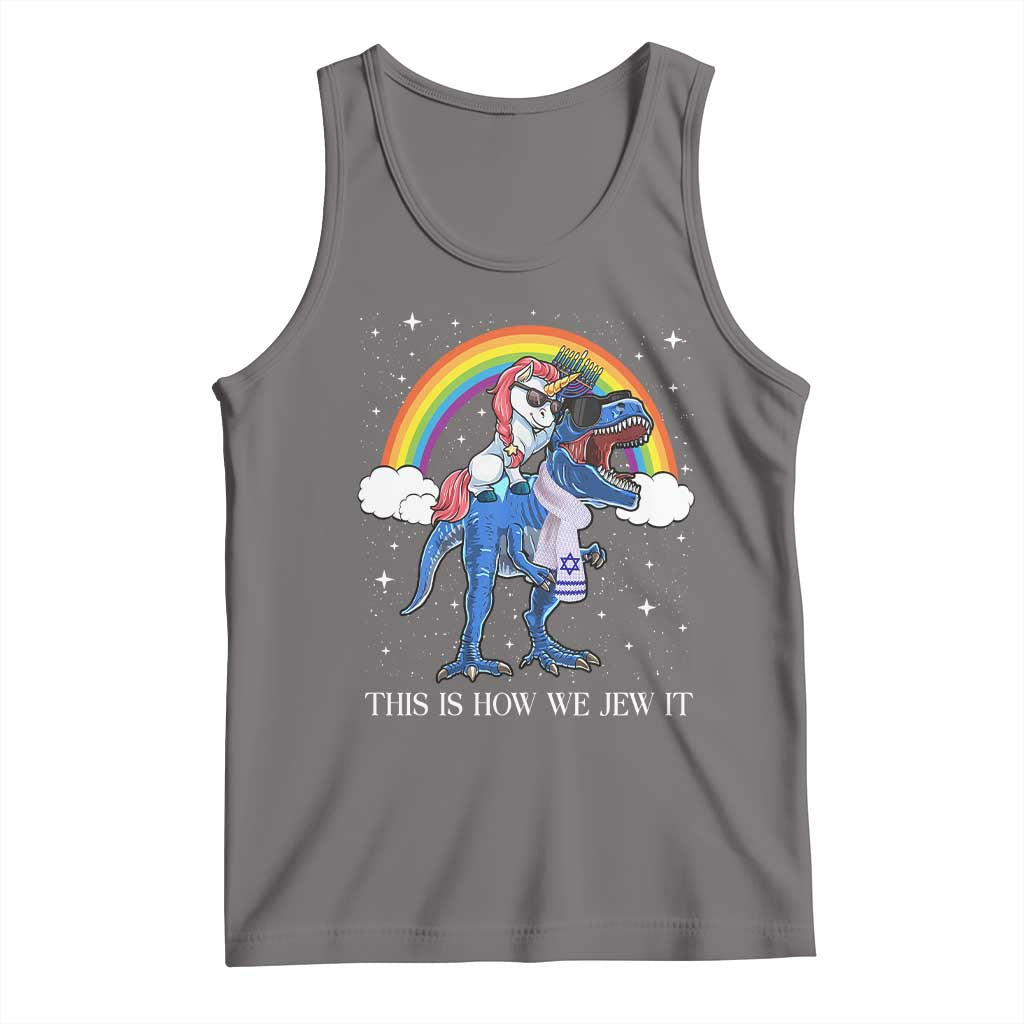 Funny Hanukkah Tank Top Jewnicorn This Is How We Jew It TS10 Deep Heather Print Your Wear