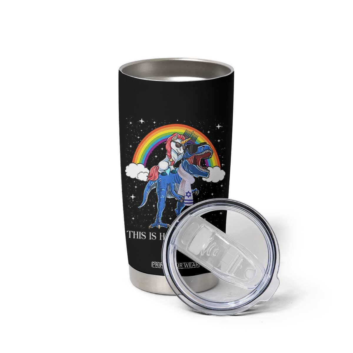Funny Hanukkah Tumbler Cup Jewnicorn This Is How We Jew It TS10 Print Your Wear
