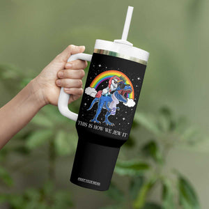 Funny Hanukkah Tumbler With Handle Jewnicorn This Is How We Jew It TS10 Print Your Wear