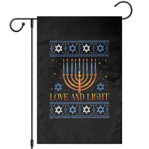 Ugly Hanukkah Garden Flag Love and Light Jew Menorah Jewish Chanukah TS10 Black Print Your Wear