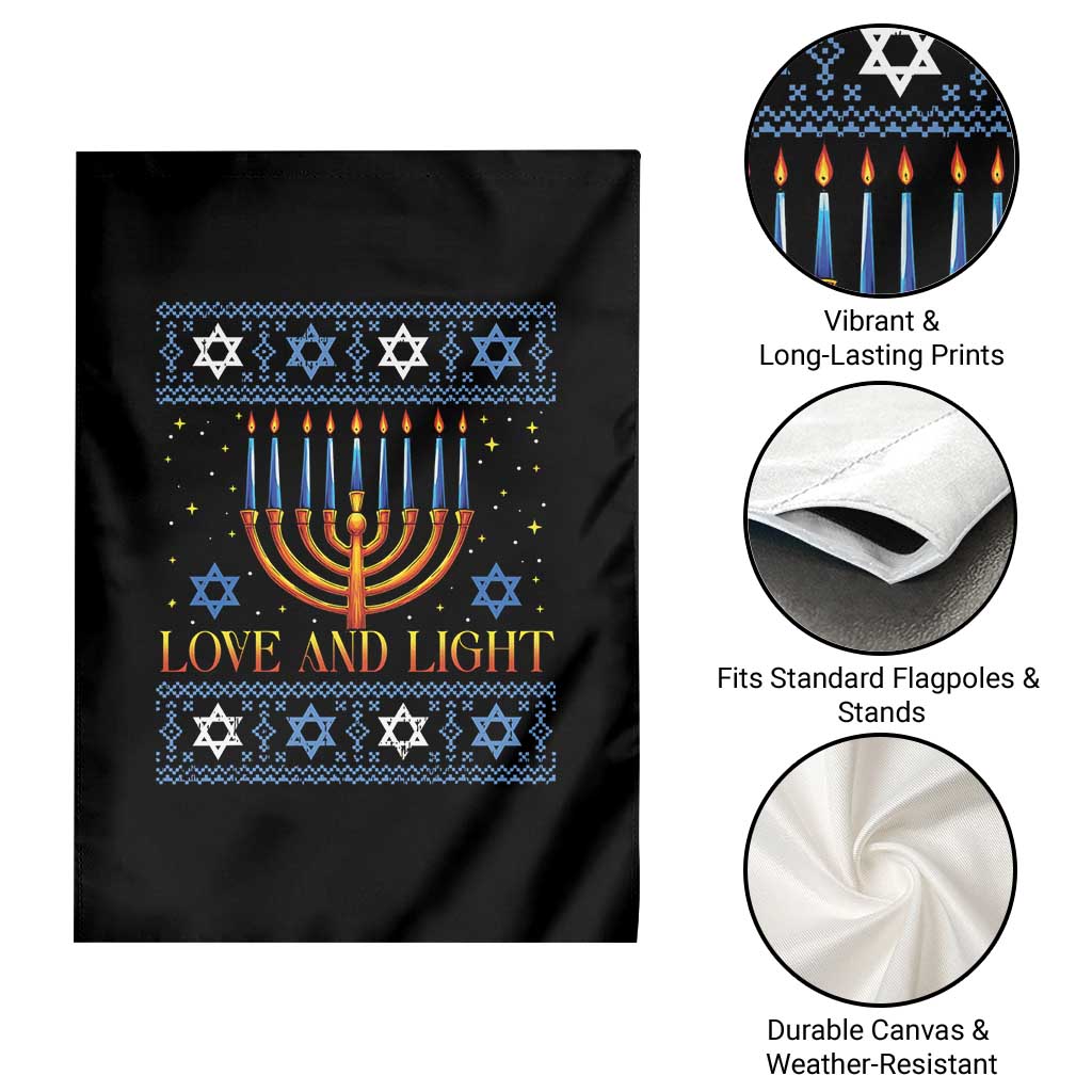 Ugly Hanukkah Garden Flag Love and Light Jew Menorah Jewish Chanukah TS10 Print Your Wear
