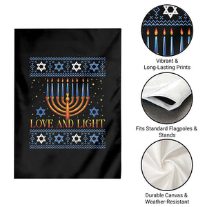 Ugly Hanukkah Garden Flag Love and Light Jew Menorah Jewish Chanukah TS10 Print Your Wear
