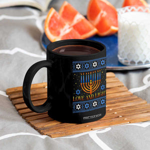 Ugly Hanukkah Coffee Mug Love and Light Jew Menorah Jewish Chanukah TS10 Print Your Wear
