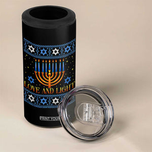Ugly Hanukkah 4 in 1 Can Cooler Tumbler Love and Light Jew Menorah Jewish Chanukah TS10 Print Your Wear