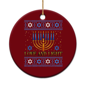 Ugly Hanukkah Ceramic Ornament Love and Light Jew Menorah Jewish Chanukah TS10 1pc Red Print Your Wear