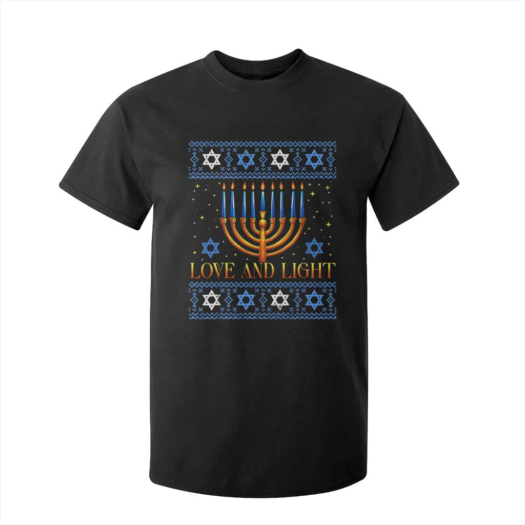 Ugly Hanukkah T Shirt For Kid Love and Light Jew Menorah Jewish Chanukah TS10 Black Print Your Wear