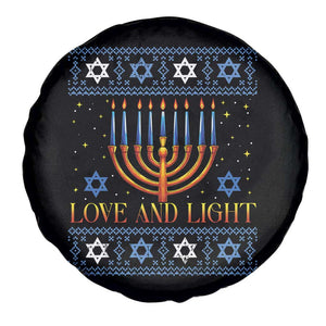 Ugly Hanukkah Spare Tire Cover Love and Light Jew Menorah Jewish Chanukah TS10 Print Your Wear