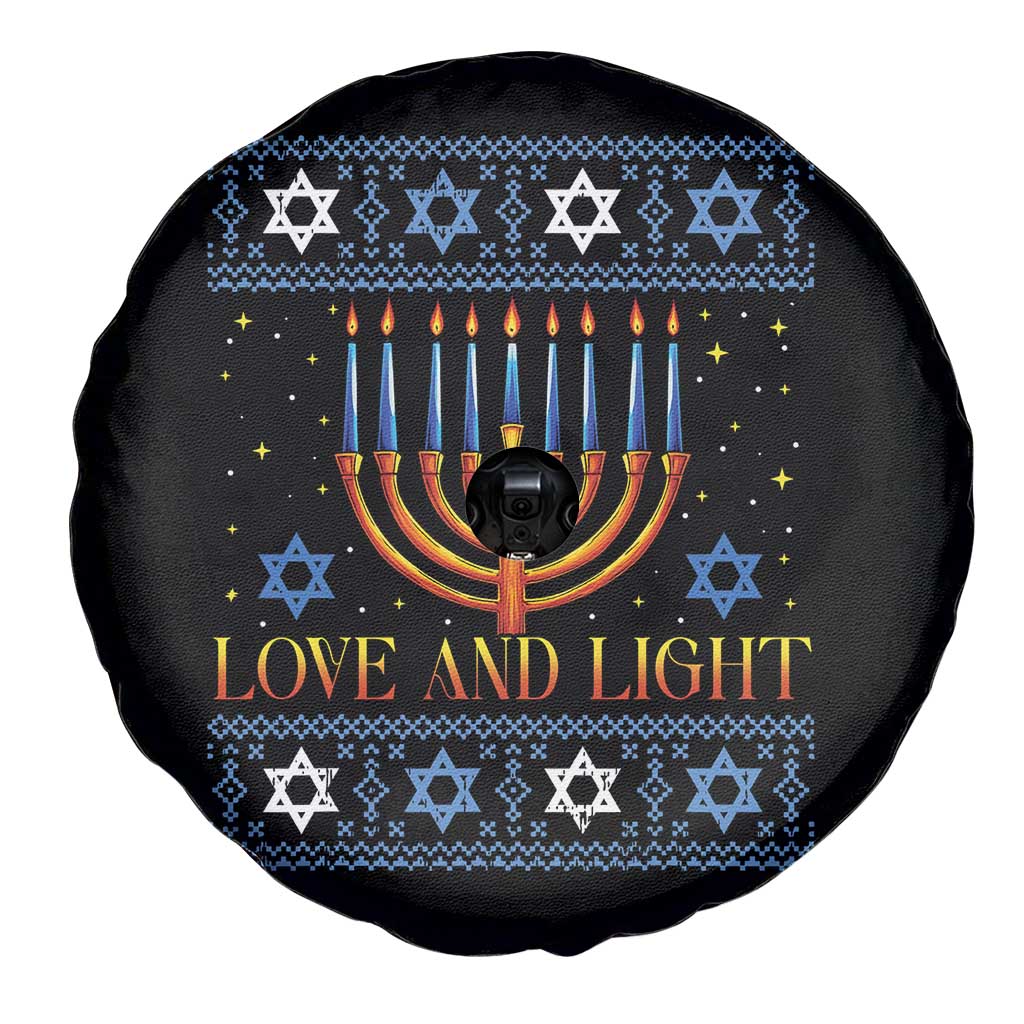 Ugly Hanukkah Spare Tire Cover Love and Light Jew Menorah Jewish Chanukah TS10 Print Your Wear