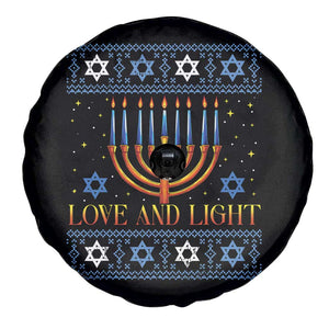Ugly Hanukkah Spare Tire Cover Love and Light Jew Menorah Jewish Chanukah TS10 Print Your Wear