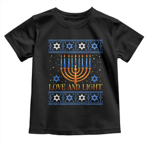 Ugly Hanukkah Toddler T Shirt Love and Light Jew Menorah Jewish Chanukah TS10 Black Print Your Wear