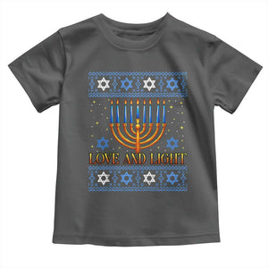 Ugly Hanukkah Toddler T Shirt Love and Light Jew Menorah Jewish Chanukah TS10 Dark Heather Print Your Wear