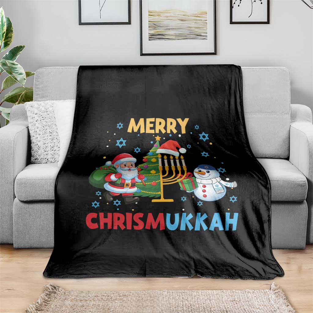 Merry Chrismukkah Throw Blanket Happy Christmas Hanukkah Jewish Santa Snowman TS10 Print Your Wear