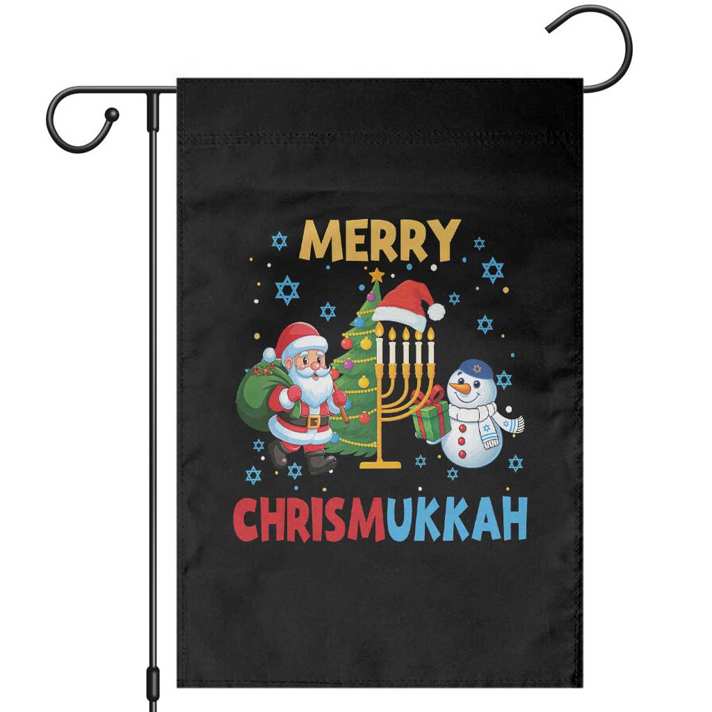 Merry Chrismukkah Garden Flag Happy Christmas Hanukkah Jewish Santa Snowman TS10 Black Print Your Wear
