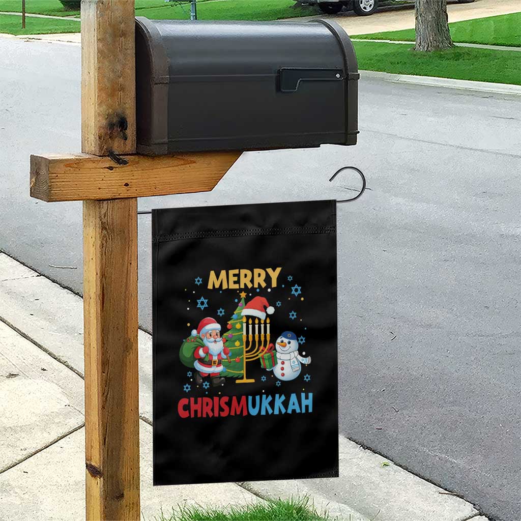Merry Chrismukkah Garden Flag Happy Christmas Hanukkah Jewish Santa Snowman TS10 Print Your Wear