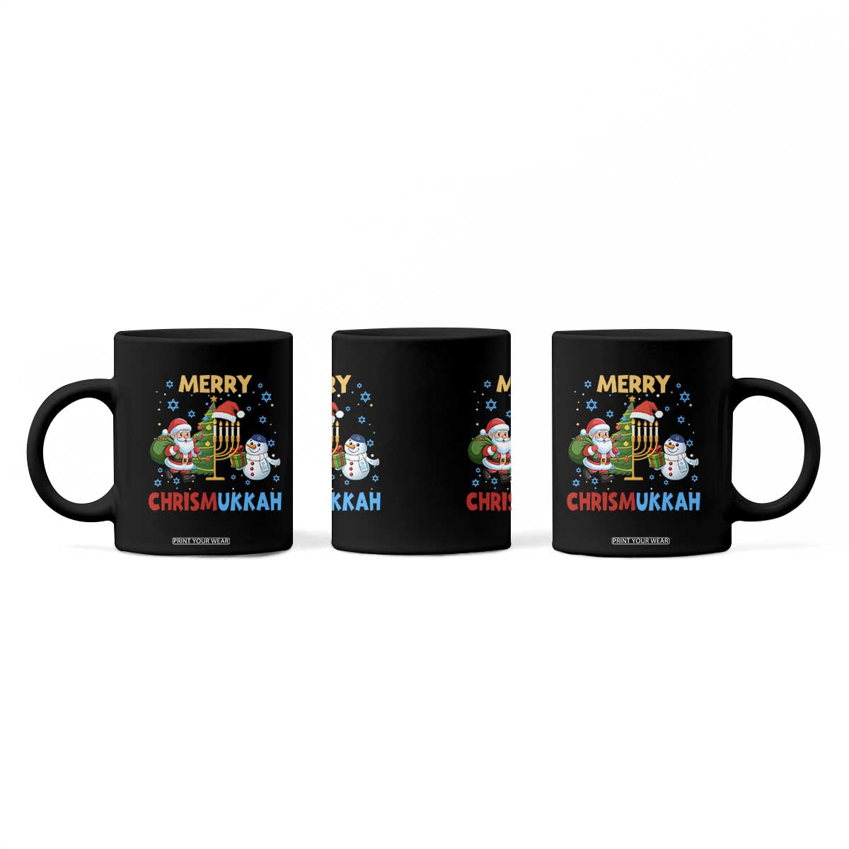 Merry Chrismukkah Coffee Mug Happy Christmas Hanukkah Jewish Santa Snowman TS10 Print Your Wear