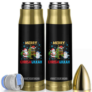 Merry Chrismukkah Bullet Tumbler Happy Christmas Hanukkah Jewish Santa Snowman TS10 Black Print Your Wear
